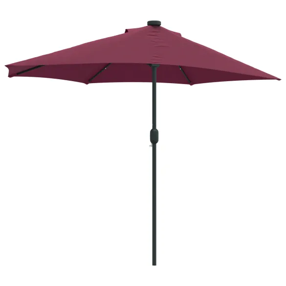 Parasol de Grădină Roșu Bordo 294x150 cm cu LED-uri