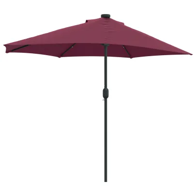 Parasol de Grădină Roșu Bordo 294x150 cm cu LED-uri