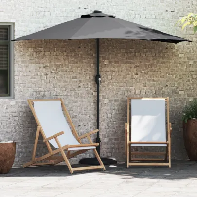 Parasol Grădină Antracit 294x150 cm cu LED-uri Solare