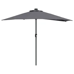 Parasol Grădină Antracit 294x150 cm cu LED-uri Solare 2