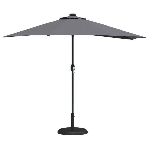 Parasol Grădină Antracit 294x150 cm cu LED-uri Solare