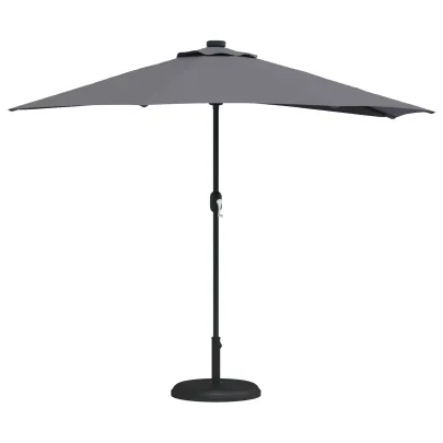 Parasol Grădină Antracit 294x150 cm cu LED-uri Solare
