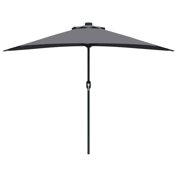 Parasol Grădină Antracit 294x150 cm cu LED-uri Solare