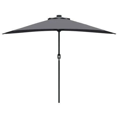 Parasol Grădină Antracit 294x150 cm cu LED-uri Solare