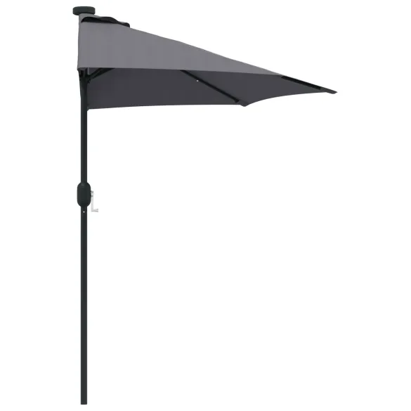 Parasol Grădină Antracit 294x150 cm cu LED-uri Solare