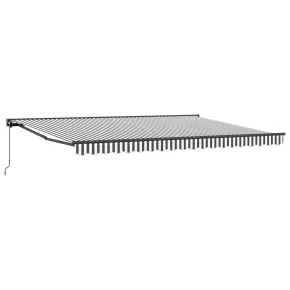 Cortină Retractabilă Manuală Antracit și Alb 450x300 cm 2