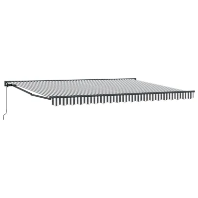 Cortină Retractabilă Manuală Antracit și Alb 450x300 cm