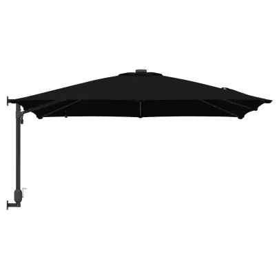 Parasol de Grădină Negru 250x250 cm cu LED și Umbră