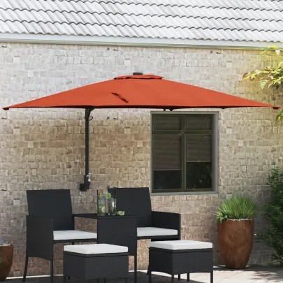 Parasol de Grădină Terracota 250x247 cm cu LED