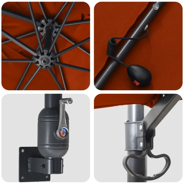 Parasol de Grădină Terracota 250x247 cm cu LED