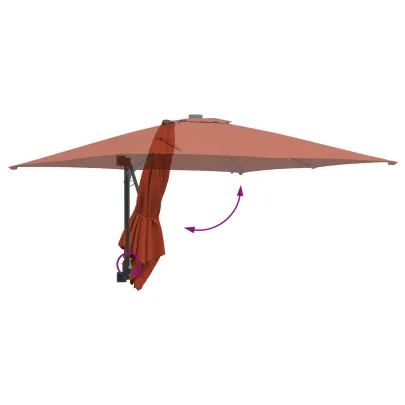 Parasol de Grădină Terracota 250x247 cm cu LED
