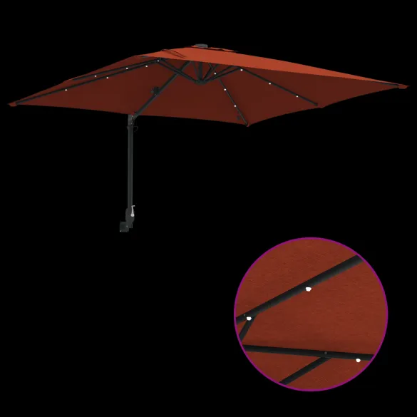 Parasol de Grădină Terracota 250x247 cm cu LED