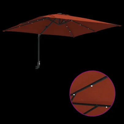 Parasol de Grădină Terracota 250x247 cm cu LED