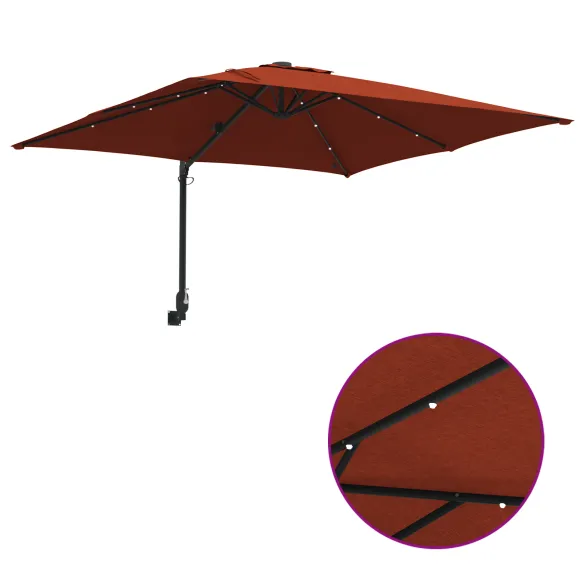 Parasol de Grădină Terracota 250x247 cm cu LED