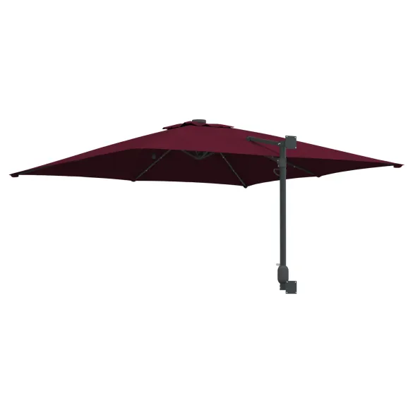 Parasol de Grădină Roșu Bordo cu LED și Umbră Ajustabilă