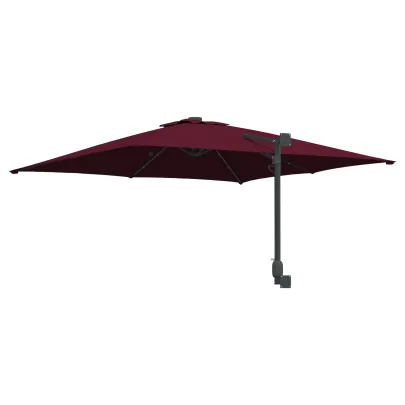 Parasol de Grădină Roșu Bordo cu LED și Umbră Ajustabilă