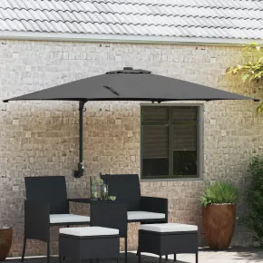 Parasol Grădină Antracit cu LED - Livrare Gratuită