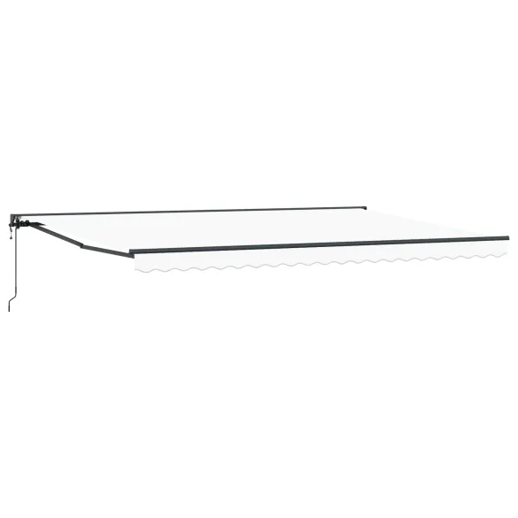 Cortină Retractabilă Manuală Albă 500x300 cm - Umbră Exterioară