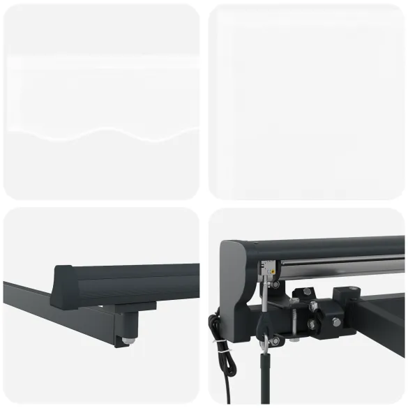 Cortină Retractabilă Manuală Albă 500x300 cm - Umbră Exterioară