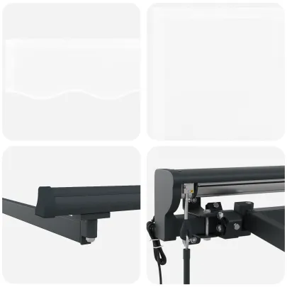 Cortină Retractabilă Manuală Albă 500x300 cm - Umbră Exterioară