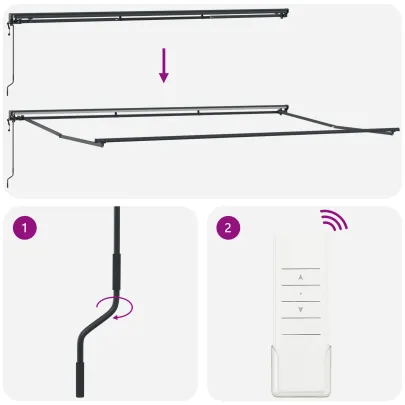 Cortină Retractabilă Manuală Albă 500x300 cm - Umbră Exterioară