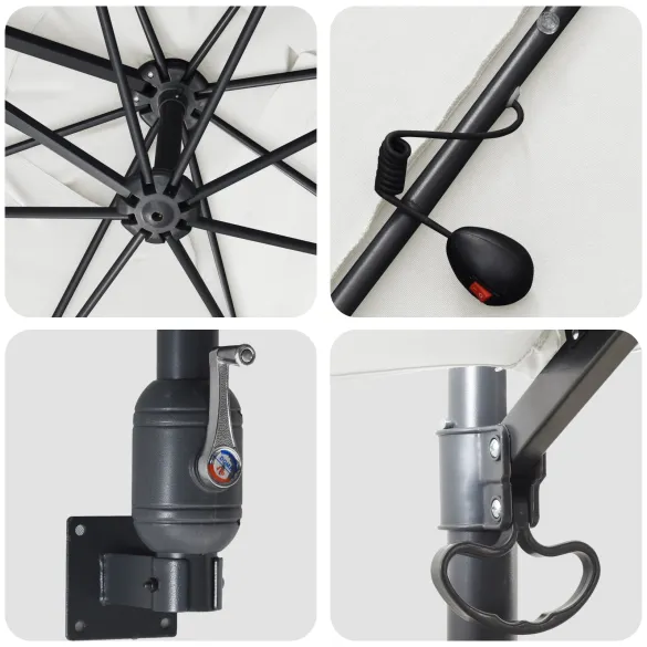 Parasol Grădină LED 250x250cm - Livrare Gratuită