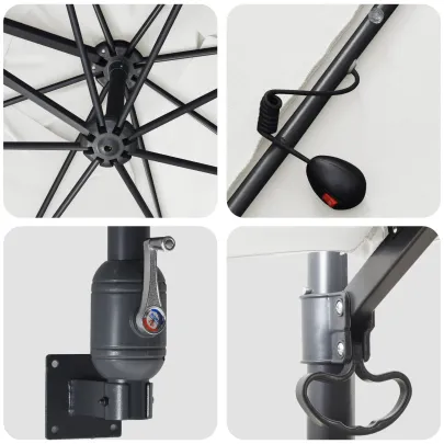 Parasol Grădină LED 250x250cm - Livrare Gratuită