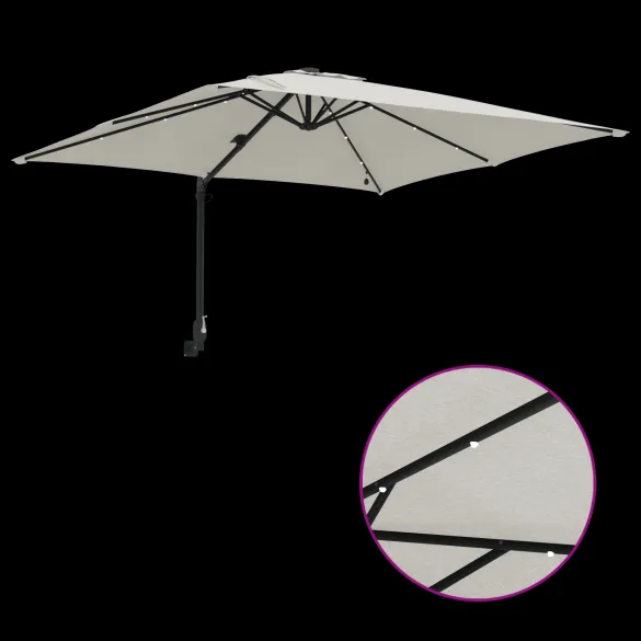Parasol Grădină LED 250x250cm - Livrare Gratuită