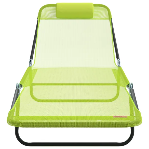 Șezlonguri Pliabile 2 buc - Verde, cu Perne Cap | Comandă Acum