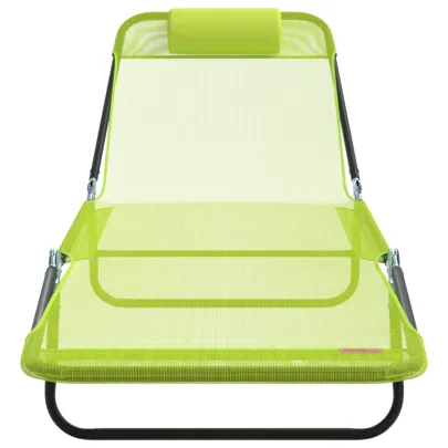 Șezlonguri Pliabile 2 buc - Verde, cu Perne Cap | Comandă Acum