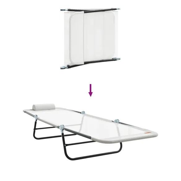 Șezlonguri Pliabile 2 Bucăți cu Suport Cap - Livrare Gratuită