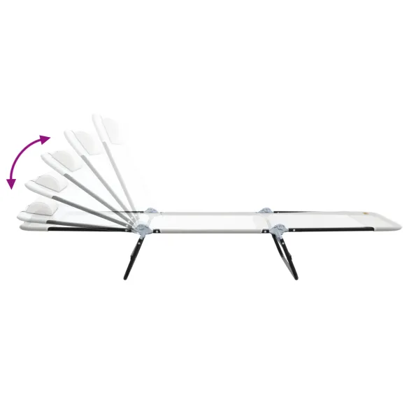 Șezlonguri Pliabile 2 Bucăți cu Suport Cap - Livrare Gratuită