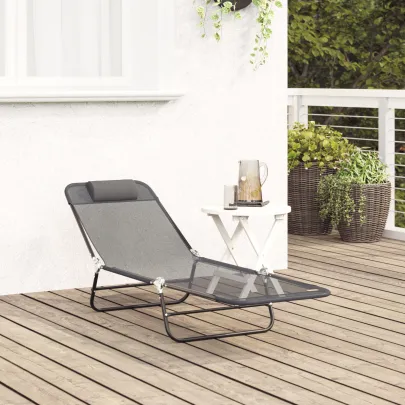 Șezlong Pliabil cu Pernă pentru Exterior - Cumpără Online