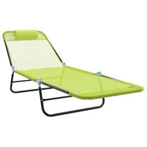 Șezlong Pliabil Verde Textilene - Livrare Gratuită 2