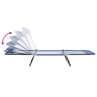 Șezlong Pliabil Bleumarin cu Suport Cap | Livrare Gratuită