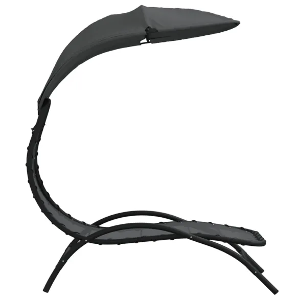 Șezlong cu Baldachin Gri - Comandă cu Livrare Gratuită