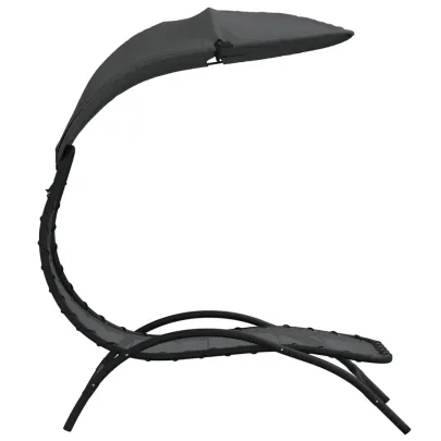 Șezlong cu Baldachin Gri - Comandă cu Livrare Gratuită