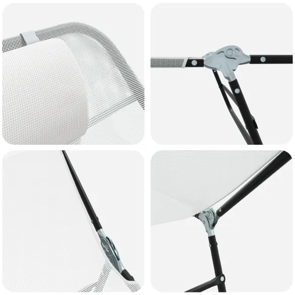 Șezlong Pliabil Exterior Crem Textilena | Livrare Gratuită