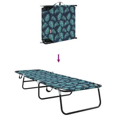 Șezlong Pliabil Exterior 2 Bucăți - Motiv Floral