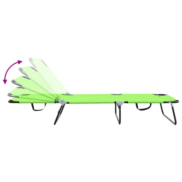 Șezlong Pliabil 2 Piese Verde Oxford 600D - Livrare Gratuită