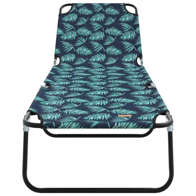 Șezlong Pliabil Exterior cu Model Frunze | 600D Oxford