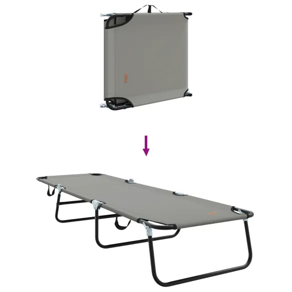 Lounge Pliabil Portabil Gri - Oxford 600D | Livrare Gratuită