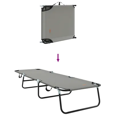 Lounge Pliabil Portabil Gri - Oxford 600D | Livrare Gratuită