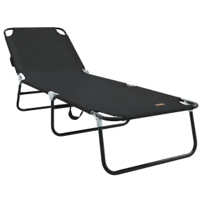 Șezlong Pliabil Negru 600D - Livrare Gratuită 2