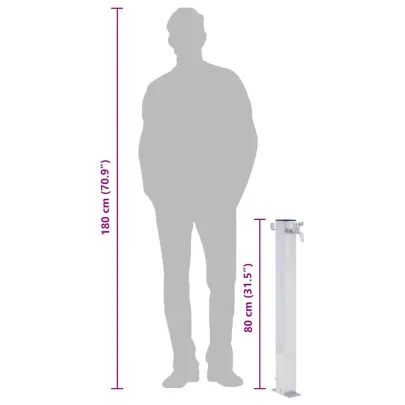 Coloană de apă de grădină - oțel inoxidabil - 80 cm