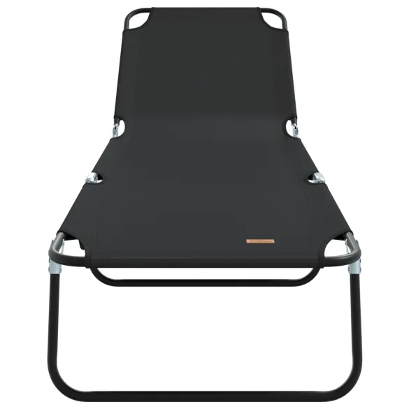 Șezlong Pliabil Negru 600D - Livrare Gratuită
