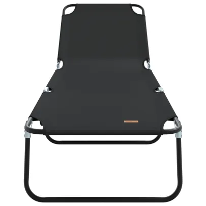 Șezlong Pliabil Negru 600D - Livrare Gratuită