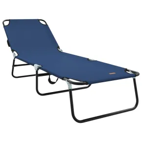 Șezlong Pliabil Albastru 600D Oxford Fabric - Livrare Gratuită 2