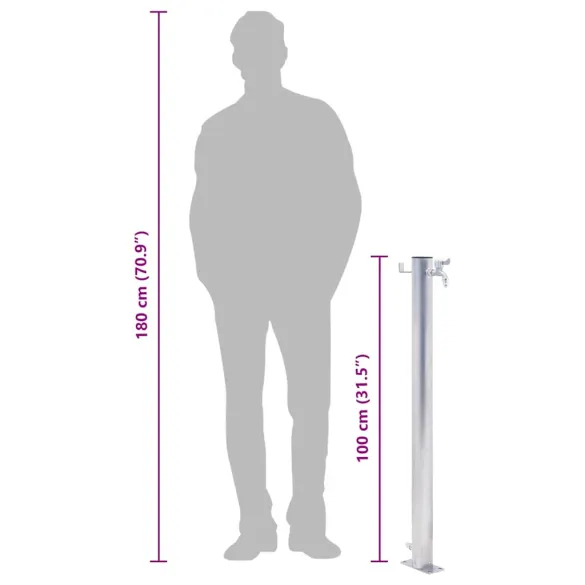 Coloană de Apă Grădină - Oțel Inoxidabil - 100 cm
