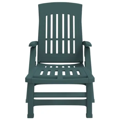 Șezlong Pliabil Verde cu Roți - Comandă cu Livrare Gratuită